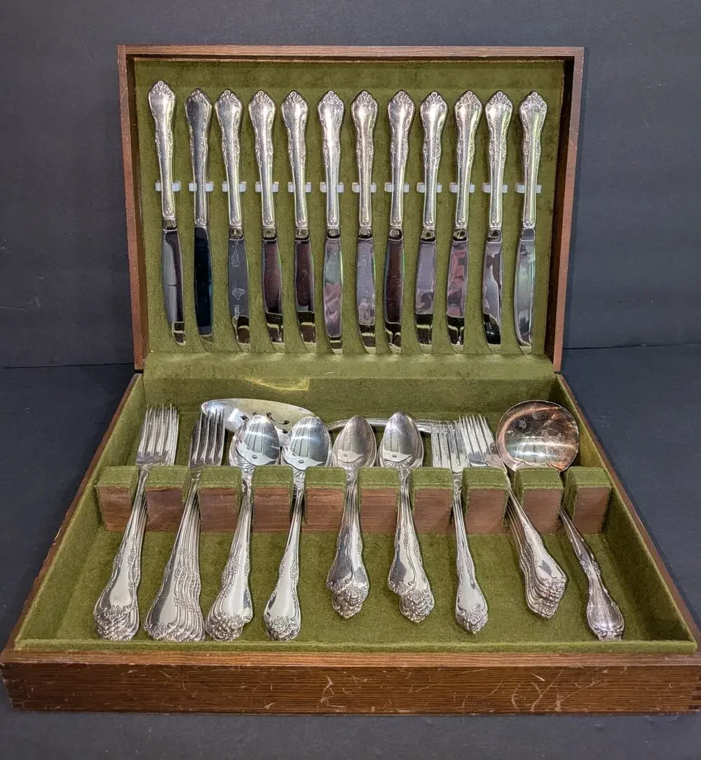 Vintage Oneida Community Affection 66 Pieces Silverplate Flatware 1960
